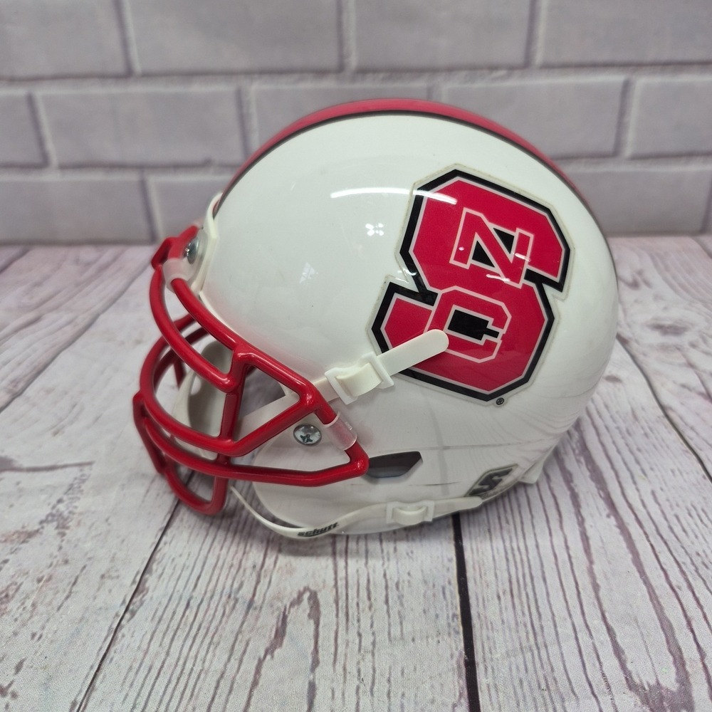 North Carolina NC State Wolfpack Mini Helmet~ Schutt~Face‎ Guard~Chin Strap